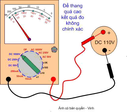VOM đo điện áp DC