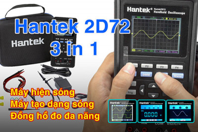 Hantek 2D72 Máy Hiện Sóng Cầm Tay 3 Trong 1, 2CH+DMM+AWG 70Mhz