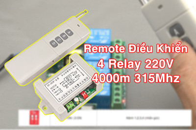 Remote Điều Khiển 4 Relay 220V 4000m 315Mhz